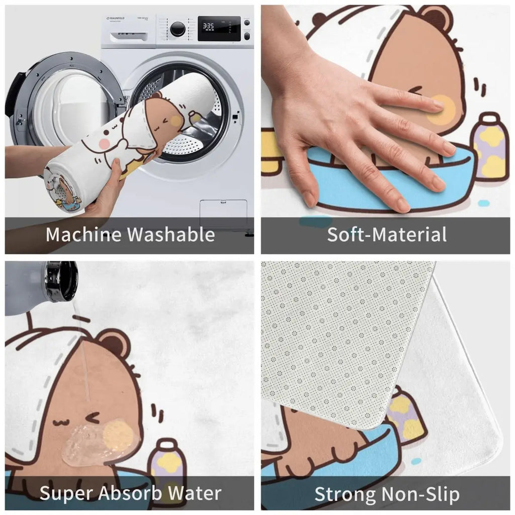 Bubu And Dudu Bath Foot Mat for Shower Home Decor Bear Bath Mat Quick Non Slip