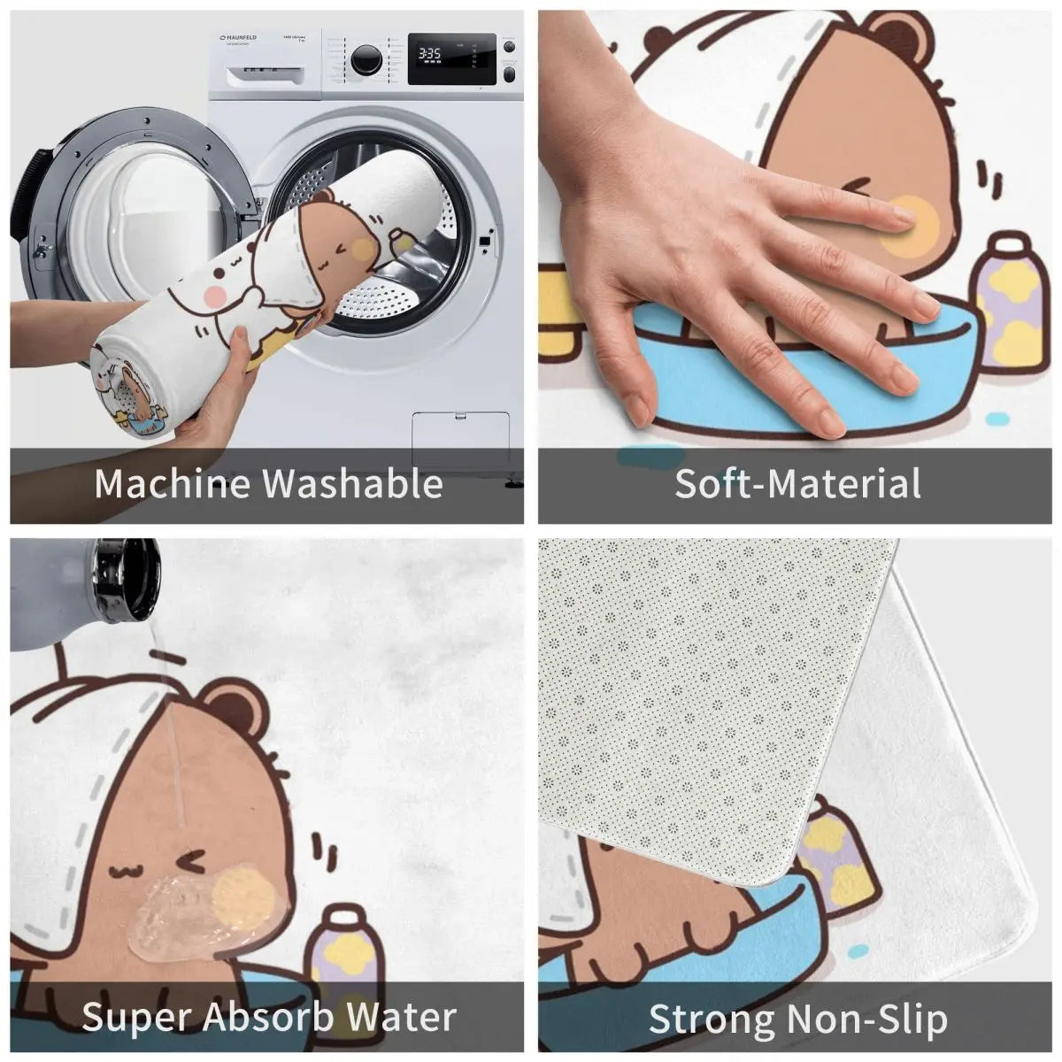 Bubu And Dudu Bath Foot Mat for Shower Home Decor Bear Bath Mat Quick Non Slip