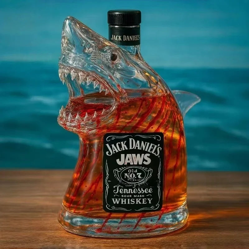 Hot Funny Shark Whiskey Bottle Middle Finger Turtle Whiskey Glass Decanter Home Decor Animal Wine Bottle Statue Collection Toy