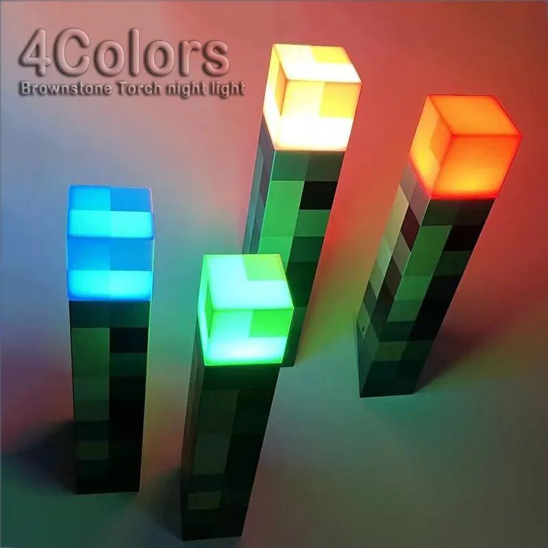 Minecraft Flashlight Torch Lamp Bedroom Decorative Light LED Night Light USB