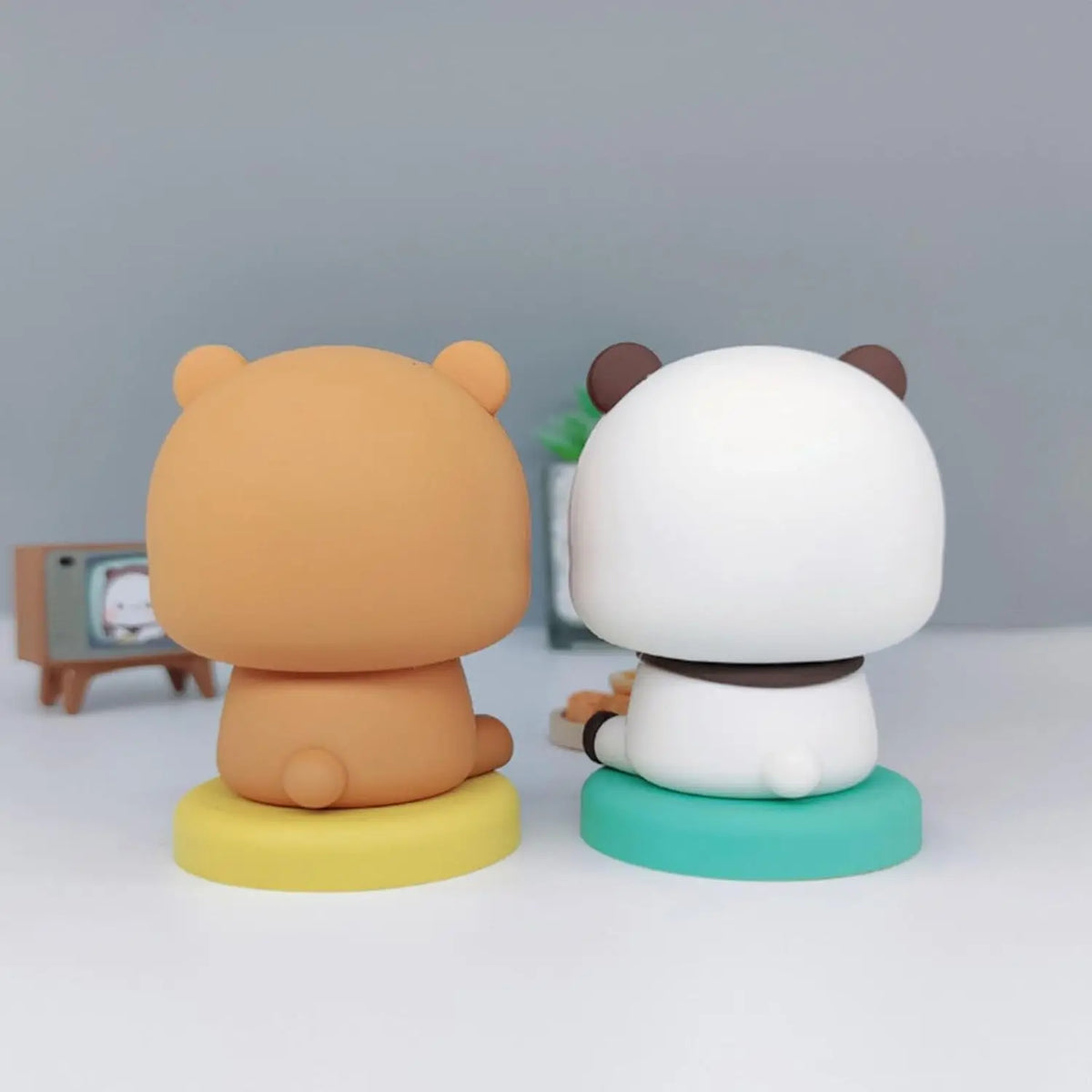Bubu Dudu Bears Car Dashboard Decorations, Cute Cartoon Statue Bears Panda