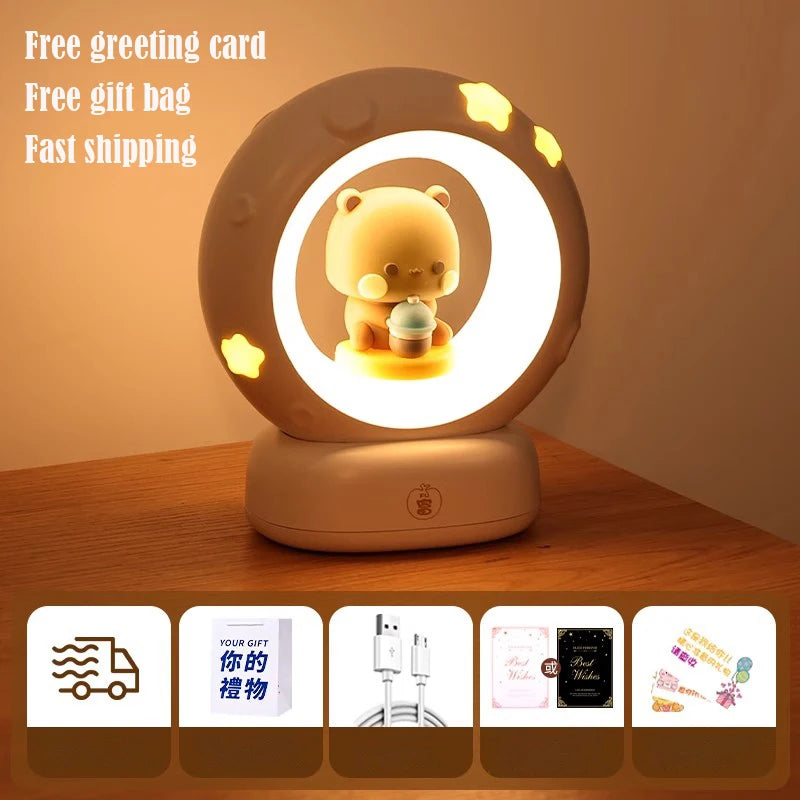 Bubu Dudu LED Night Light USB Charging With Gift Card Gift Box Couple Gift