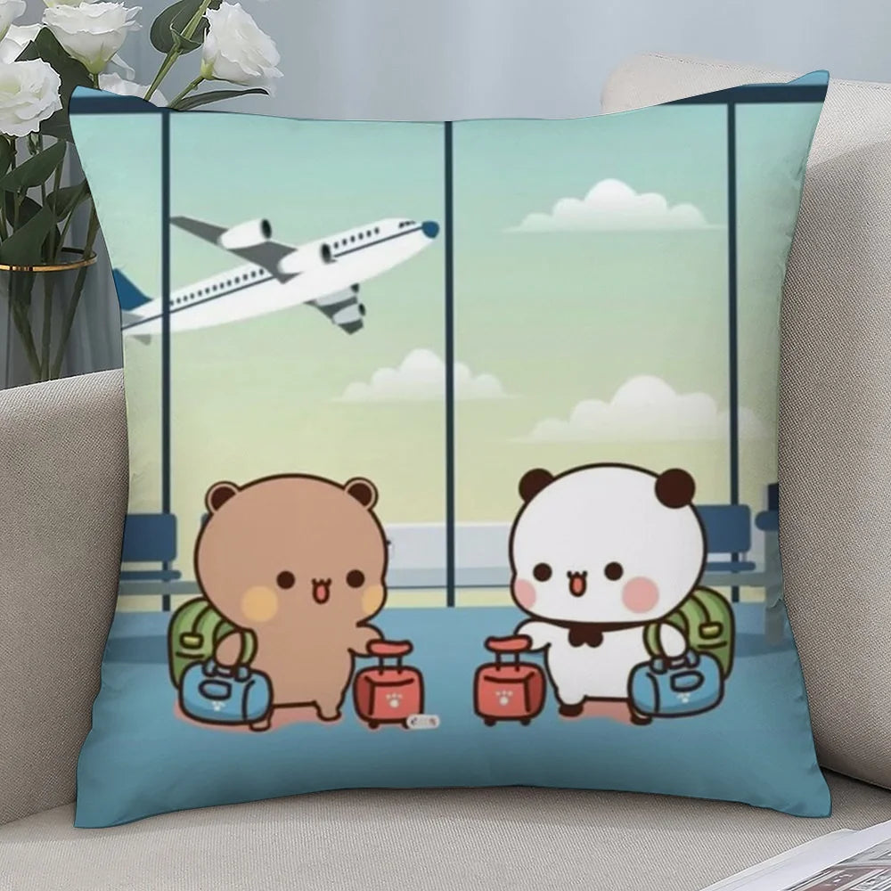 BUBU DUDU Pillow Case Short Plush Sofa Decorative Gift Home Double-sided Printing Cushion