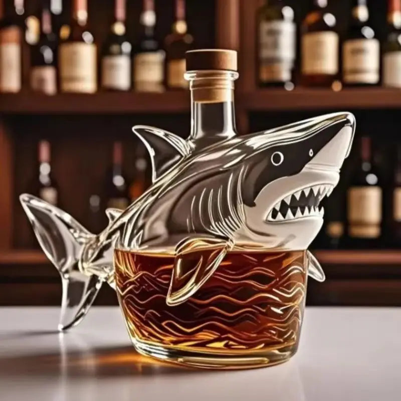 Hot Funny Shark Whiskey Bottle Middle Finger Turtle Whiskey Glass Decanter Home Decor Animal Wine Bottle Statue Collection Toy