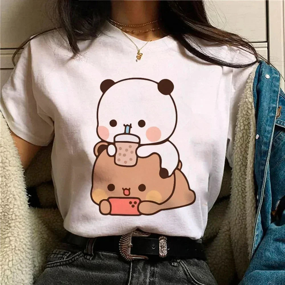 Bubu Dudu T-shirt Female Cartoon Print Pattern T-shirt Girl Free P&P 6-11 Days