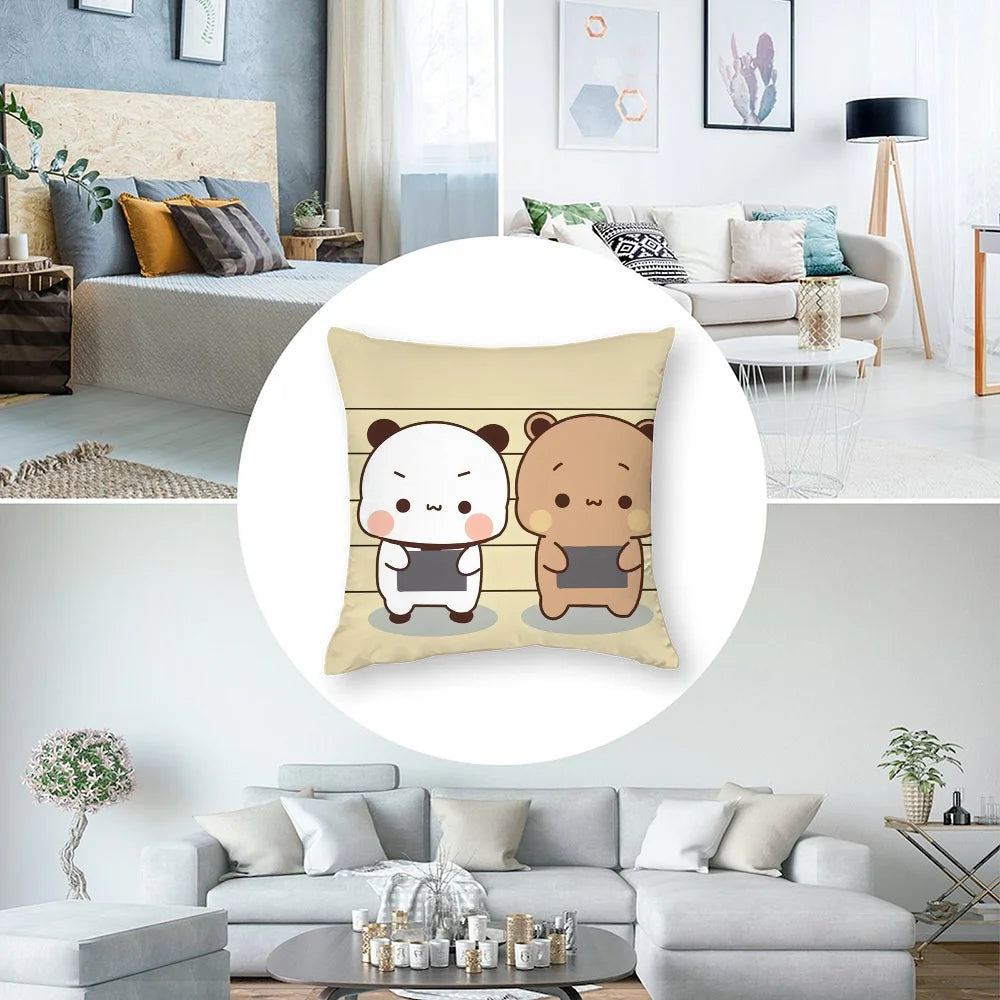 BUBU DUDU Pillow Case Short Plush Sofa Decorative Gift Home Double-sided Printing Cushion