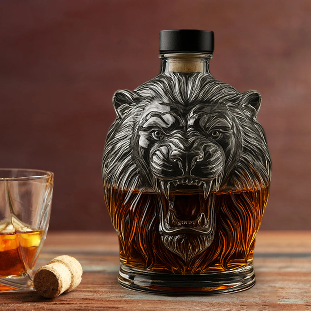 300/350ml Animal Shaped Bottle Glass Whiskey Decanter with Leak-Proof Seal Stop