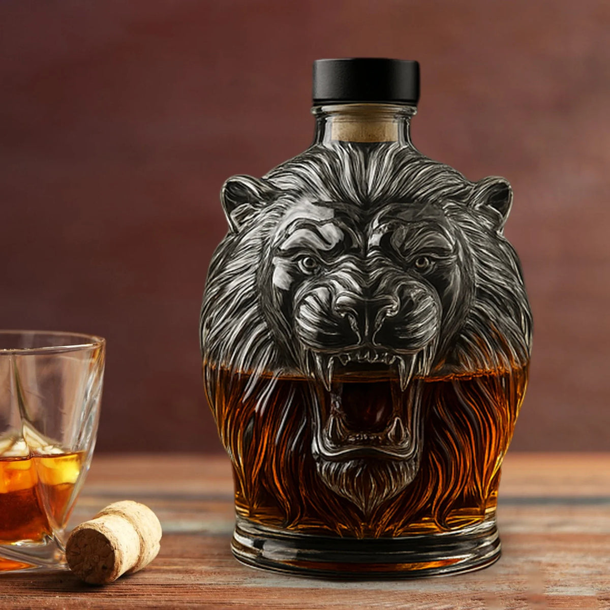 Animal Shaped Bottle Glass Whiskey  300/350ml Decanter with Leak-Proof Seal Stop