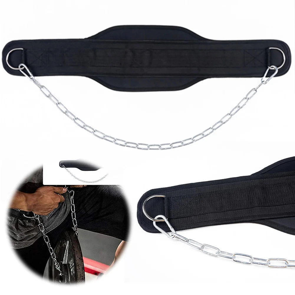 Weight Lifting Belt with Chain Weight Lifting Dip Belt Weightlifting Belt Workout Belt for Weight Lifting Squat Training Fitness
