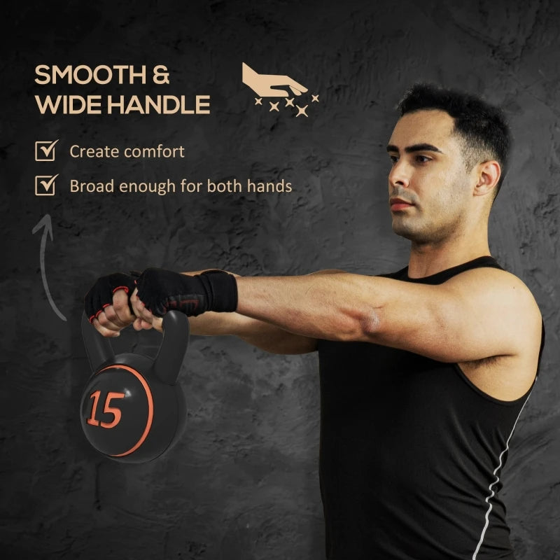 PINGGO Three-Piece Kettlebell Set, Used for hand strength training，Handle with plastic protective cover to prevent detachment