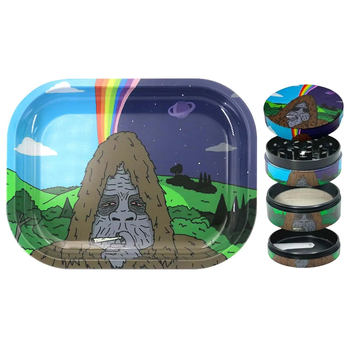 Sassy Sasquatch Metal Grinder& Metal Rolling Tray