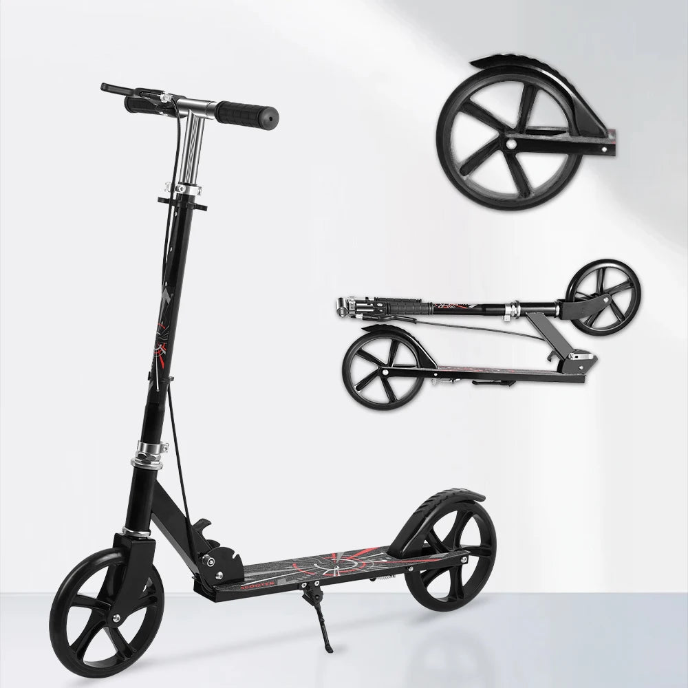 2026 NEW Foldable Portable Commuter Electric Scooter with Adjustable Handle Height Black Frame Bicycles and Scooters Rear Brake and Suspension 20km/h Speed for Kids Ages 6-12 And Adults