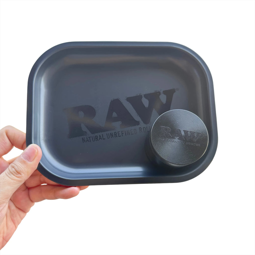 RAW Metal Rolling Tray and Herb Grinder 2 Pieces Combo Free Fast Postage 6-11 days