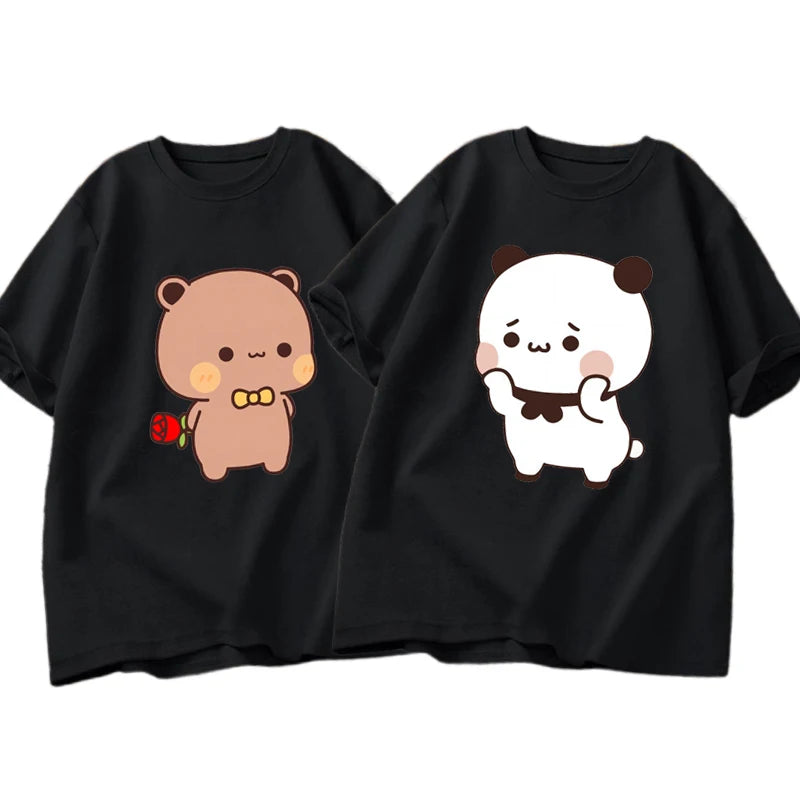 Bubu Dudu Cute T-Shirt Flower Romantic  Funny Cute  Couple T Shirt Clothes