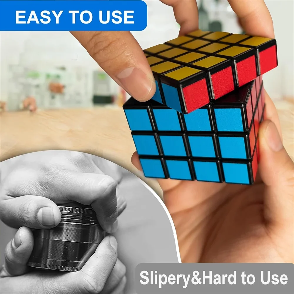 Magnet Magic Cube Four Layers Grinder Multifunctional 1.8Inch Magic Cube Grinder