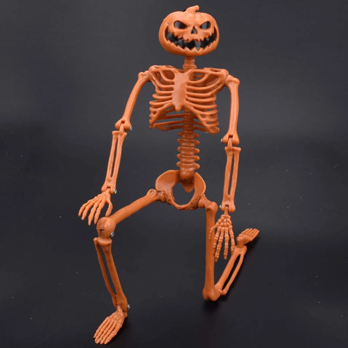 Halloween Full Life Size Skeleton Pumpkin Head Hanging Movable Decoration