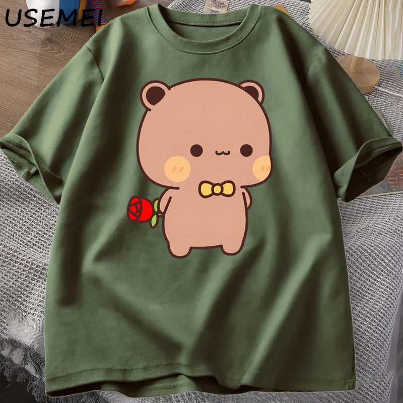 Bubu Dudu Cute T-Shirt Flower Romantic  Funny Cute  Couple T Shirt Clothes