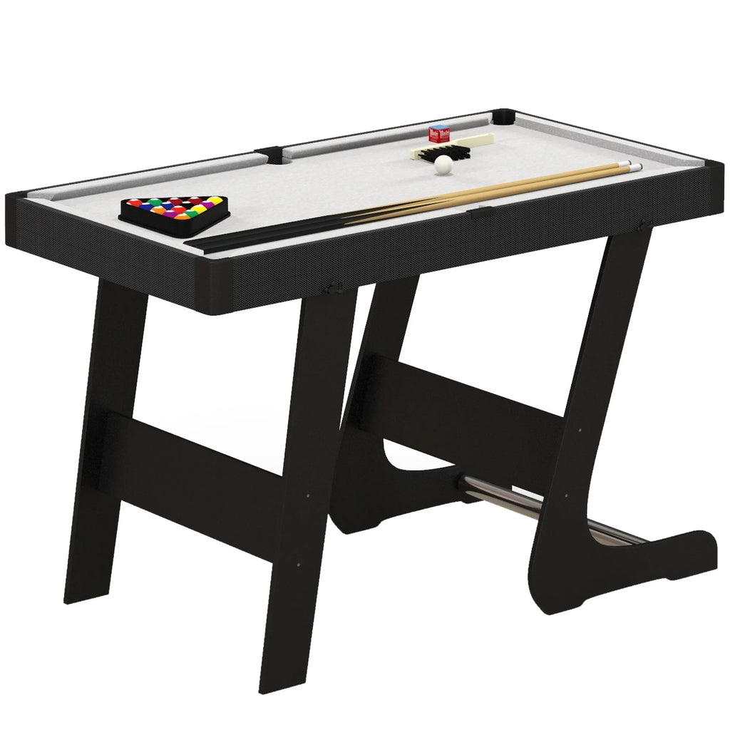SPORTNOW Folding Pool Table Set, 104cm Mini Snooker Table w/ 2 Cues, 16 Balls, Grey