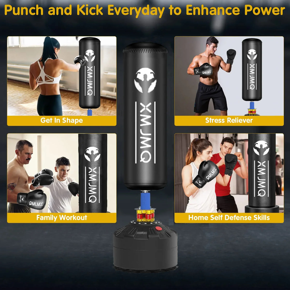 Standing boxing post with gloves, home fighting training sandbag, boxing bag with suction cup, holiday gift for sports men