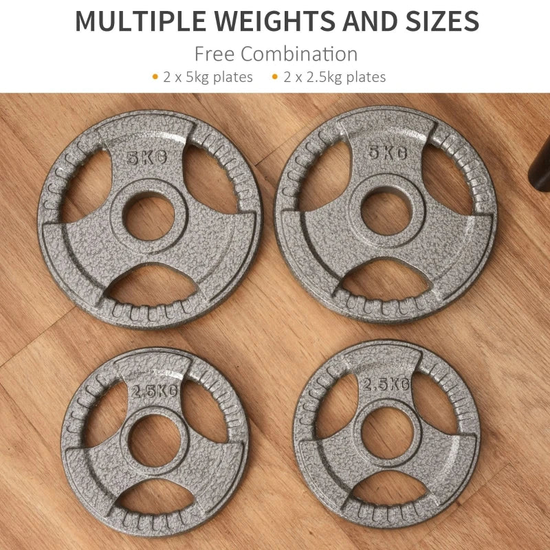 PINGGO Set of 4 Weight Plate for 2 inch/5cm hole Barbell 2 x 5kg, 2 x 2.5kg