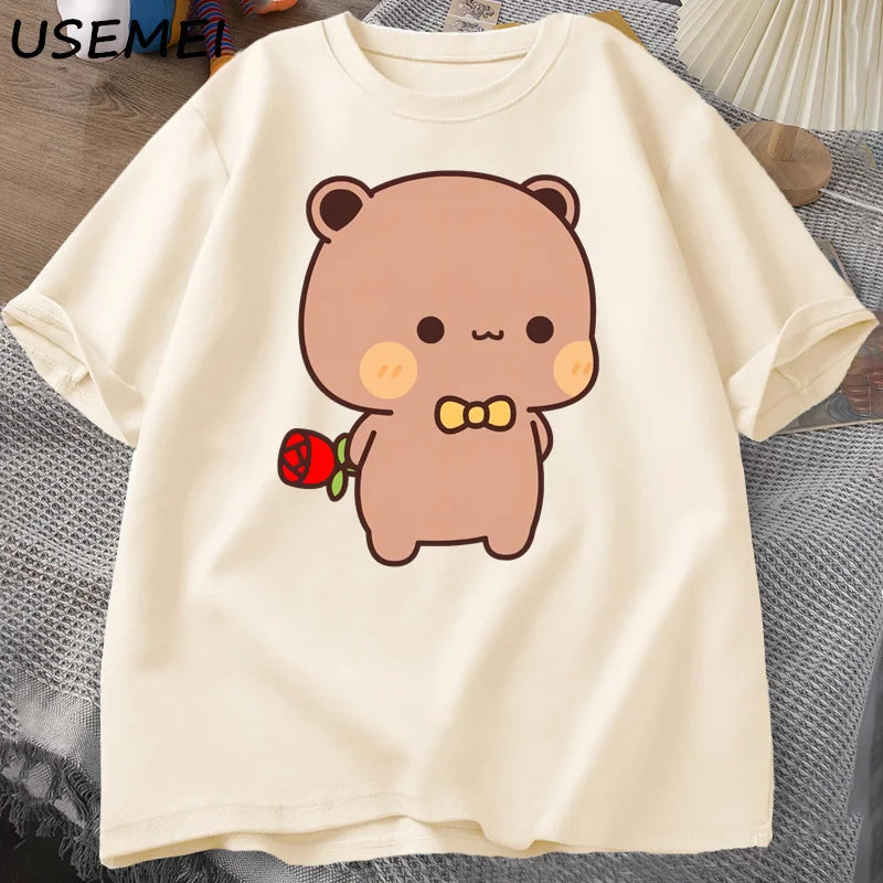 Bubu Dudu Cute T-Shirt Flower Romantic  Funny Cute  Couple T Shirt Clothes