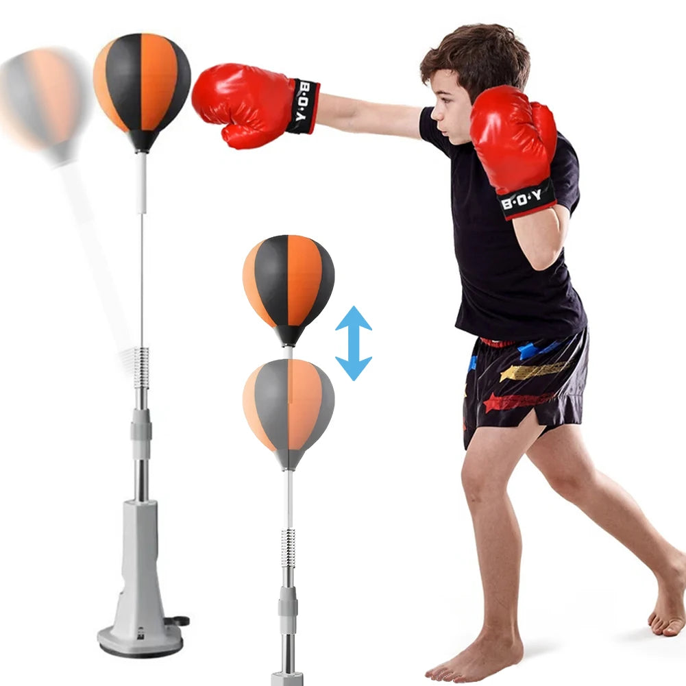 Boxing Bag with Stand Punching Reflex Ball Set Height Adjustable Boxing Equipment for Training Boxing Stress Relief & Fitness