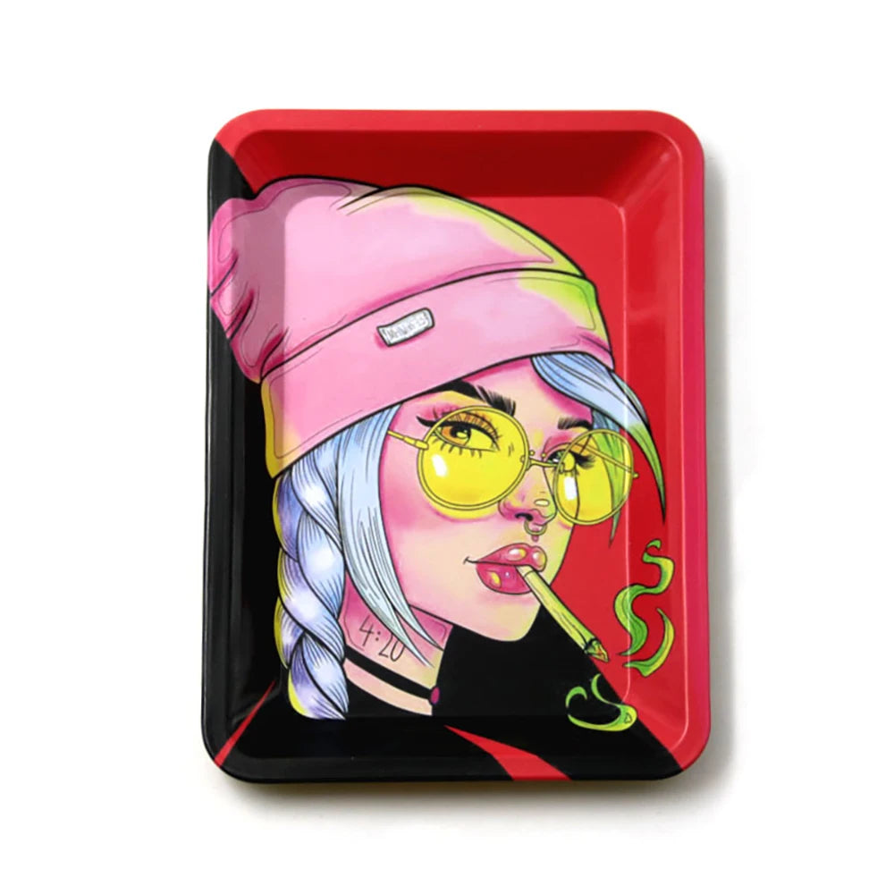 Cigar Rolling Tray Metal Storage Container Tinplate  Size 18x12.5cm