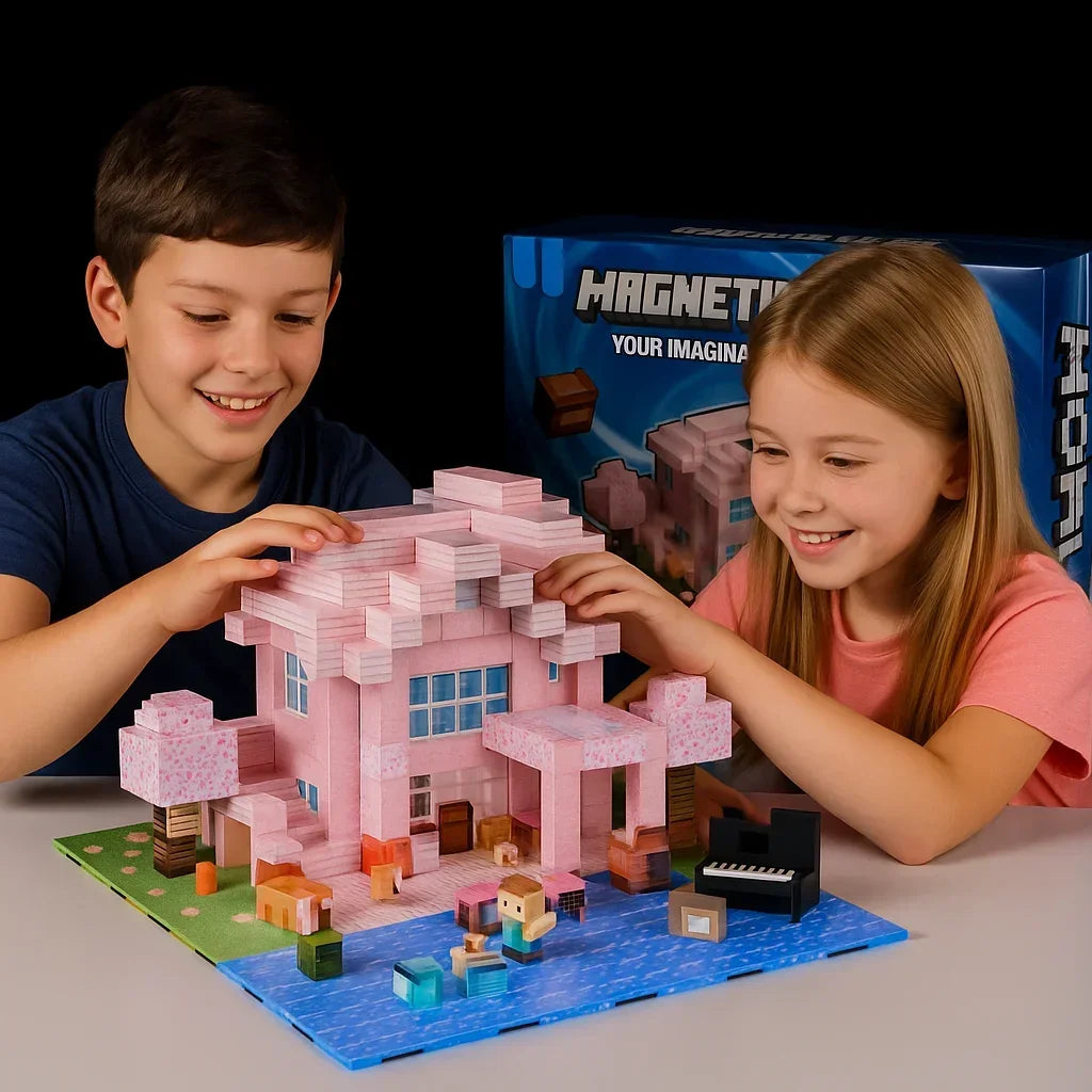 Magnetic Building Blocks Mine World Magnet Cube Set for Boy Girl Kid Age 3+