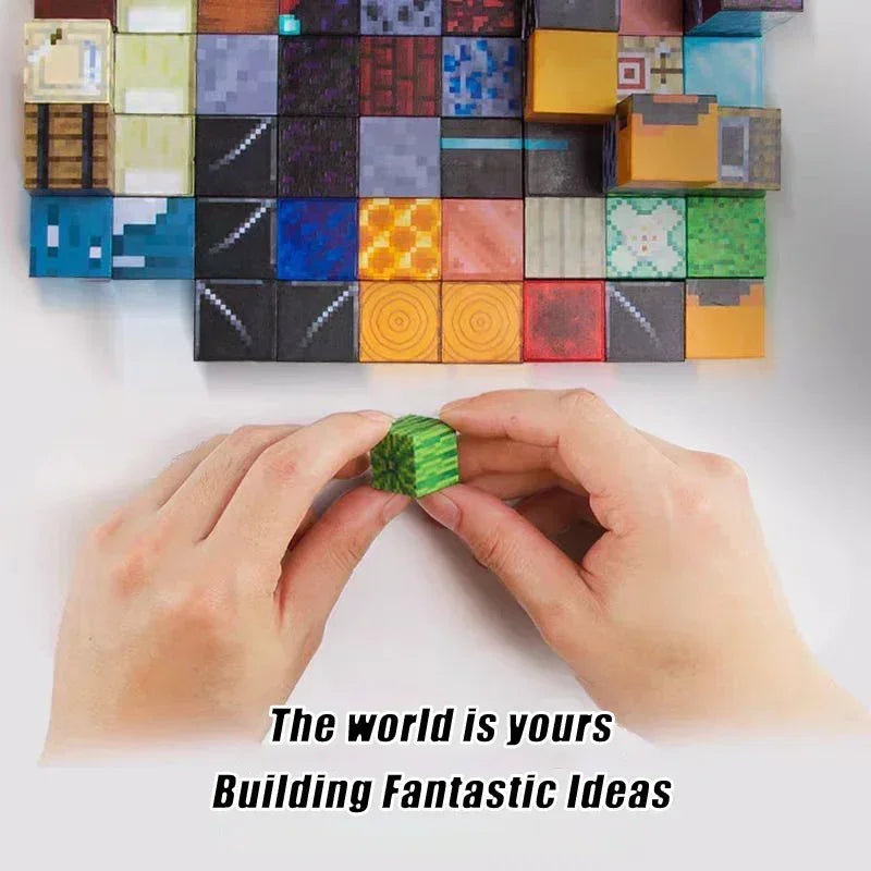 Magnetic Building Blocks Minecraft Mine World Magnet Cube Construction Set Toys