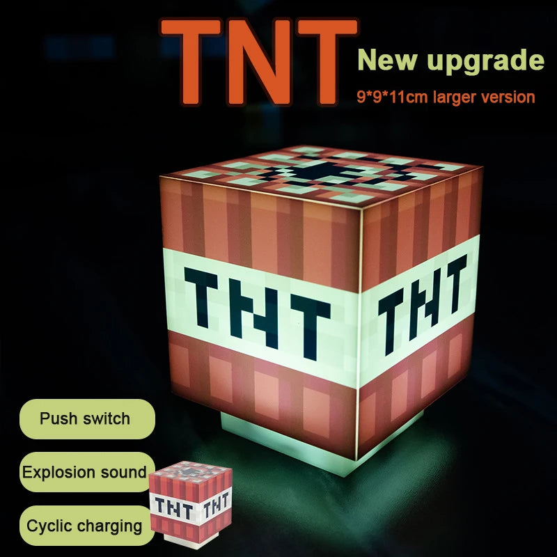 Minecraft TNT Light with Official Game Sounds Handheld Light Room Decor Kids