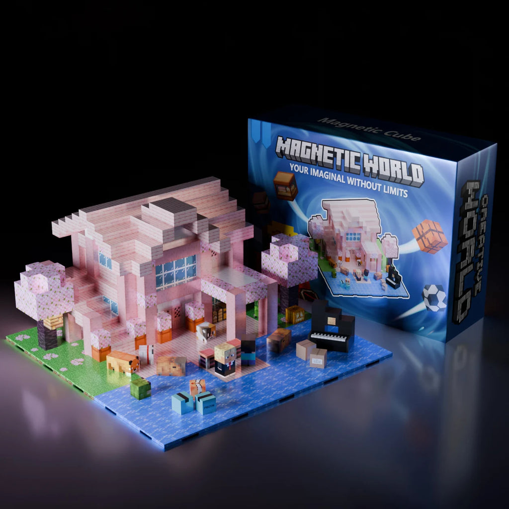 Magnetic Building Blocks Mine World Magnet Cube Set for Boy Girl Kid Age 3+