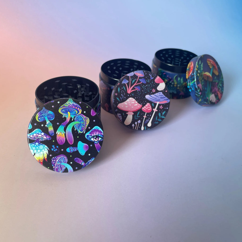 Mushroom Collection Metal Herb Grinder 2inch/50mm